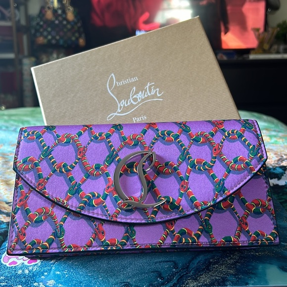 NWT Limited Edition Loubi54 Woven Snake-Print Shoulder Bag - Picture 5 of 6